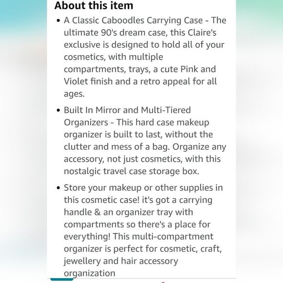 Caboodles  On-The-Go Girl Travel Cosmetic Organizer- Purple Marble - Picture 6 of 11